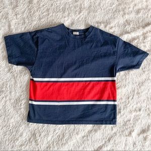 john galt red and white striped tshirt